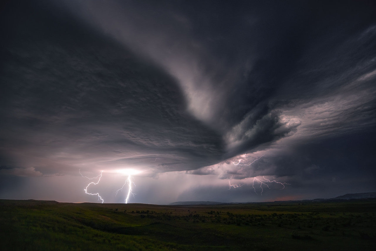 Shelf cloud at dusk, Nebraska sandhills.